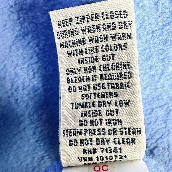 LL Bean Fleece Robe Size Large Full Zip Long Plush Winter Arctic Blue Pockets - Picture 10 of 12